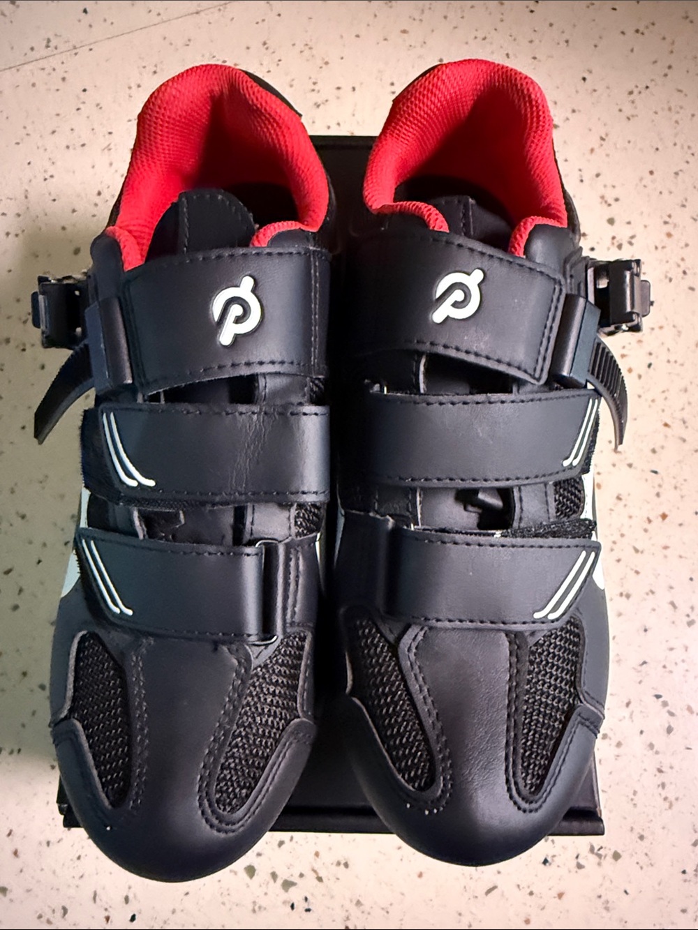 Peloton Black and Red Women's Athletic Shoes